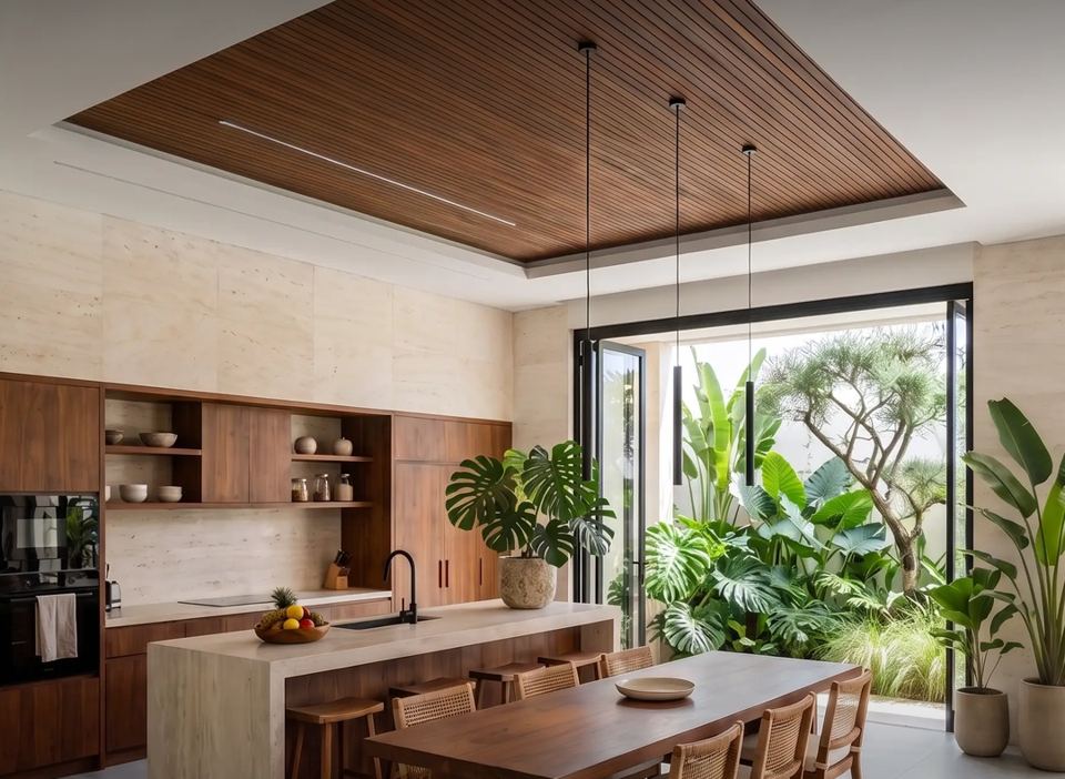 Dapur & ruang makan, N–08 Rumah Tinggal Tropis