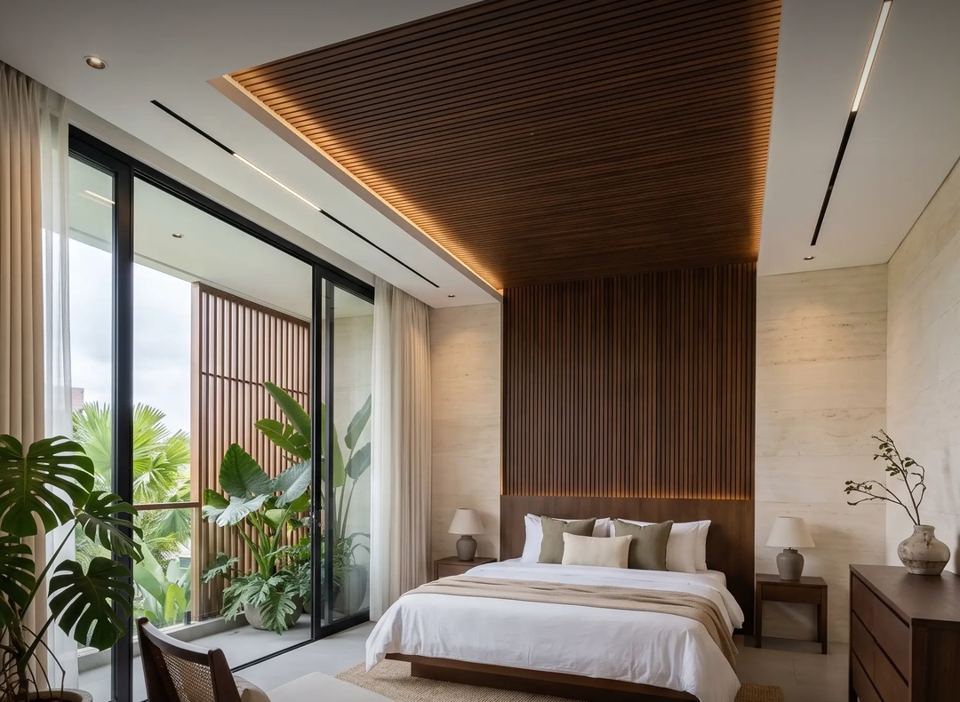 Kamar tidur utama, N–08 Rumah Tinggal Tropis